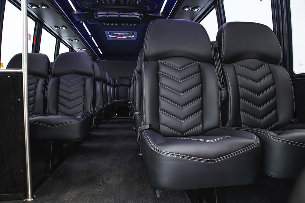 30 passenger seats inside shuttle