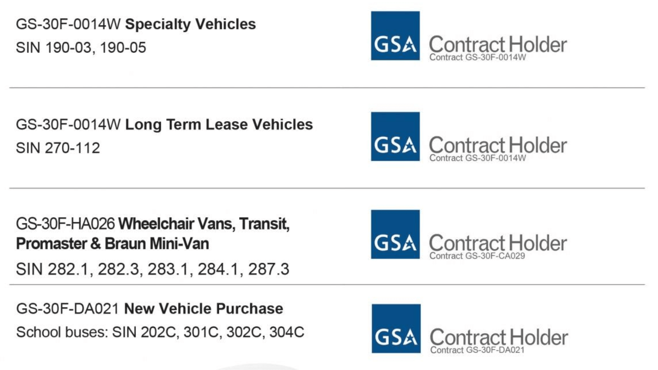 GSA transportation contract holder
