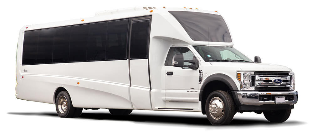 luxury bus rental with seating for 30 passengers
