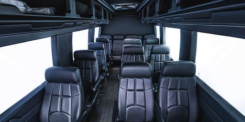 spacious interior of vacation van rental