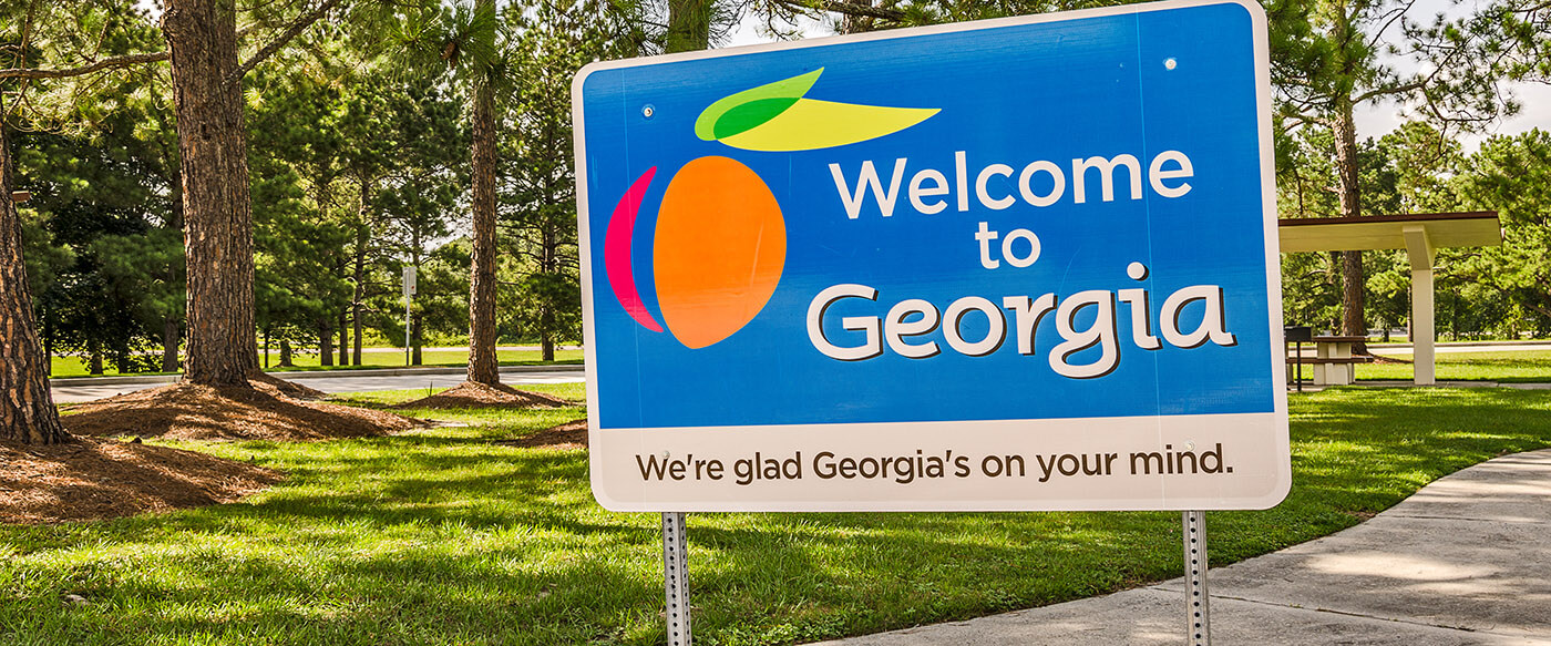 welcome to georgia sign along highway