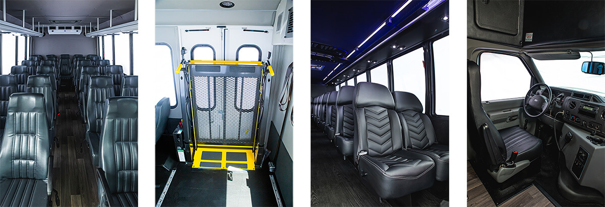 features inside new shuttle bus for sale